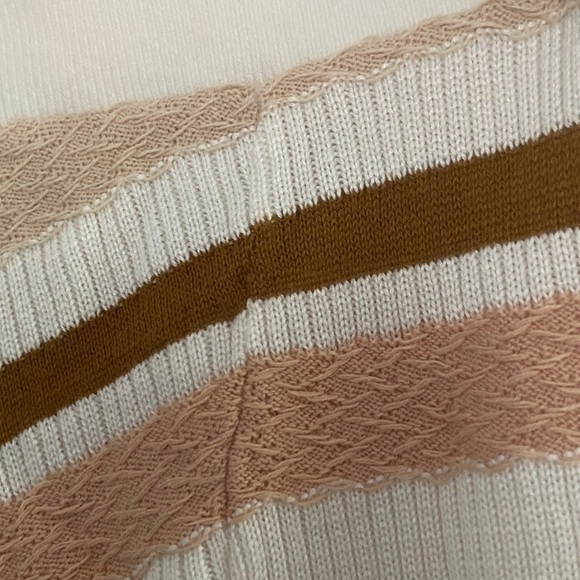 Free People XS cream, tan and mauve knit mini skirt - Picture 6 of 9